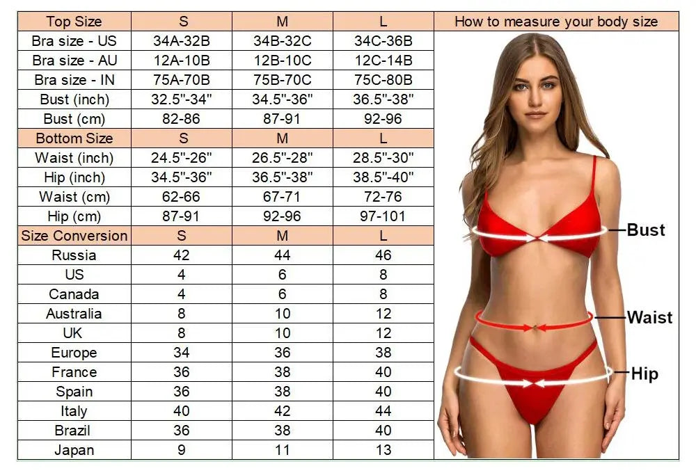 AMEHE Women's High-Cut Brazilian Two-Piece Bikini Swimsuit