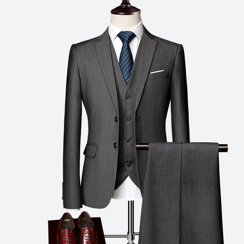 AMEHE Men’s Slim Business Suit Set