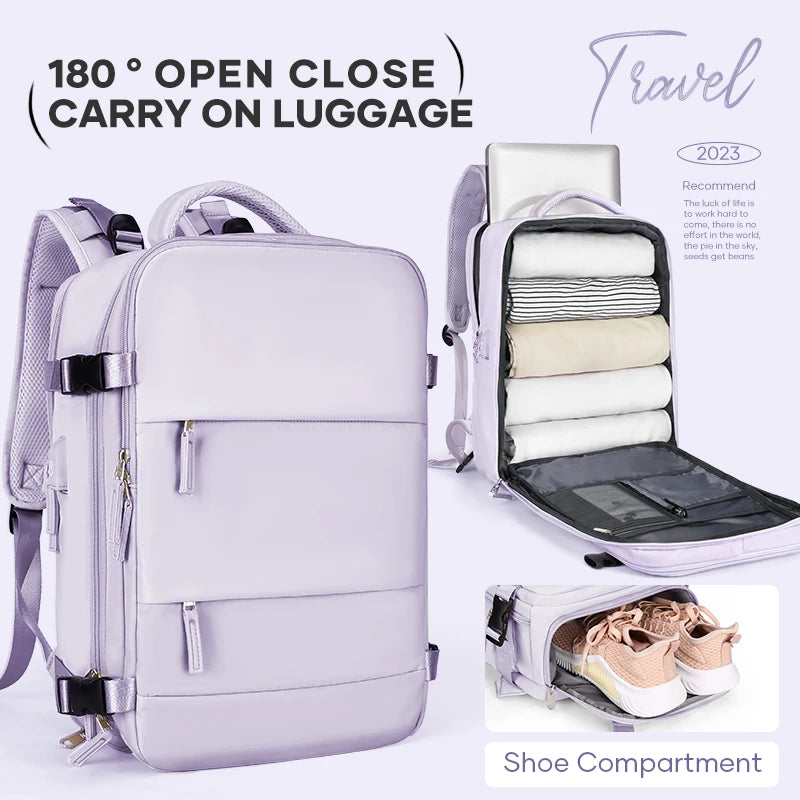 Women’s TSA-Approved Travel Laptop Backpack – Carry-On Weekender Bag
