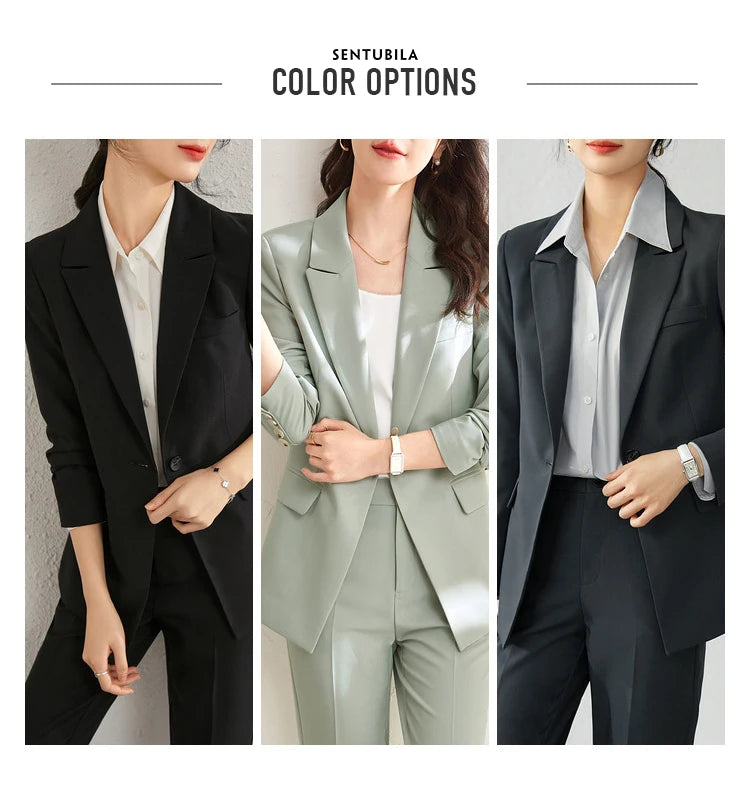 AMEHE Women’s Office Blazer & Pants Set – Stylish 2-Piece Outfit