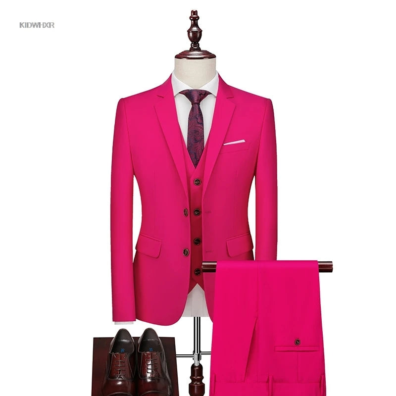 AMEHE Men’s Slim Business Suit Set