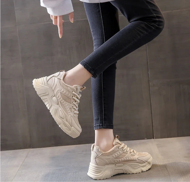 Ladies’ Designer Sports Sneakers – High Platform Footwear