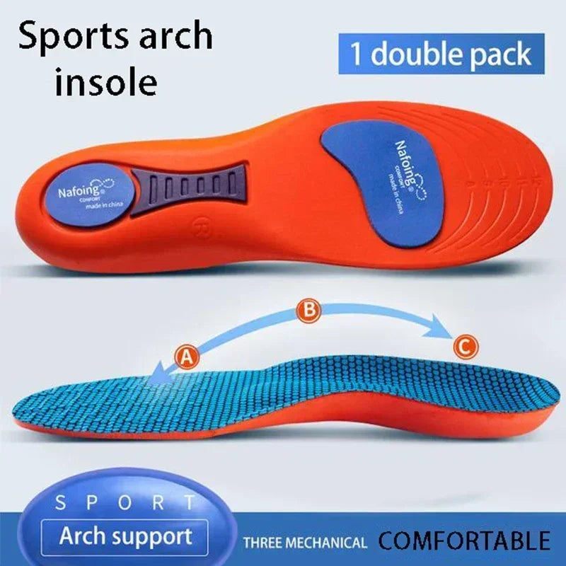 Orthopedic Sport Insoles for Shoes – Shock Absorption Breathable Deodorant Cushion Insoles for Running, Walking & Daily Comfort (Men & Women)