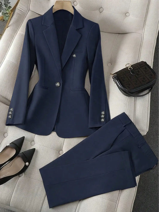 AMEHE Women’s Single-Breasted 2-Piece Suit Set