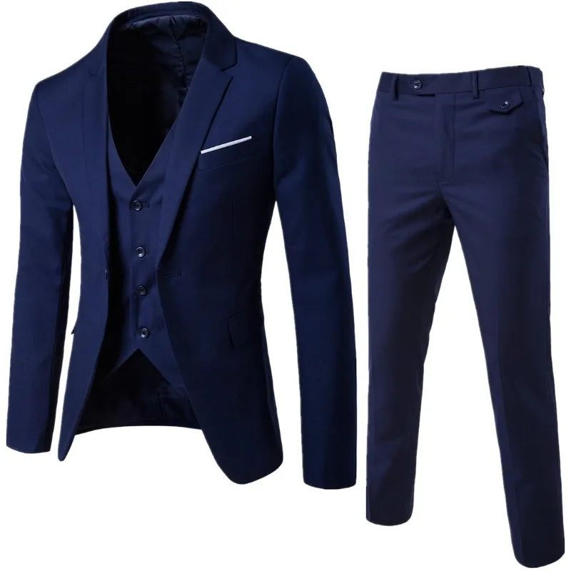 AMEHE Men’s Slim 2-Piece Formal Suit – Spring to Winter