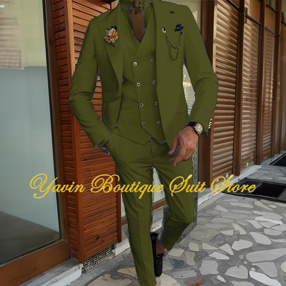 AMEHE Men’s Luxury 3-Piece Suit