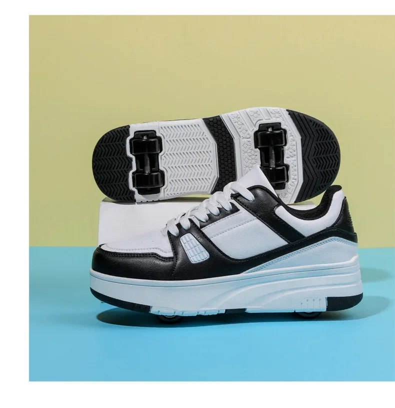 Boys & Girls 4-Wheel Skate Sneakers – Fashionable & Fun