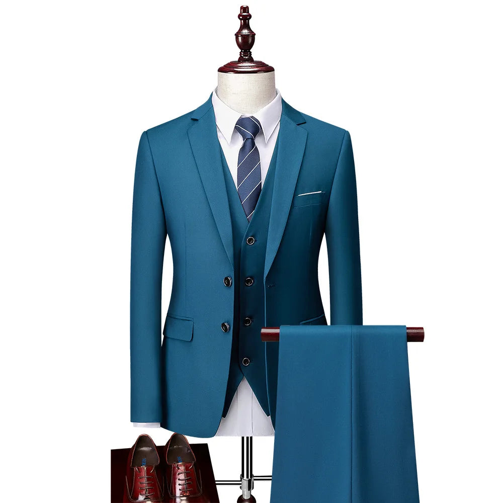 AMEHE Men’s Slim Business Suit Set