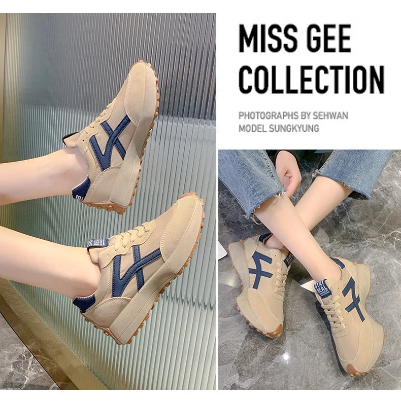 Ladies’ Fashion Platform Sneakers – Casual Running Shoes