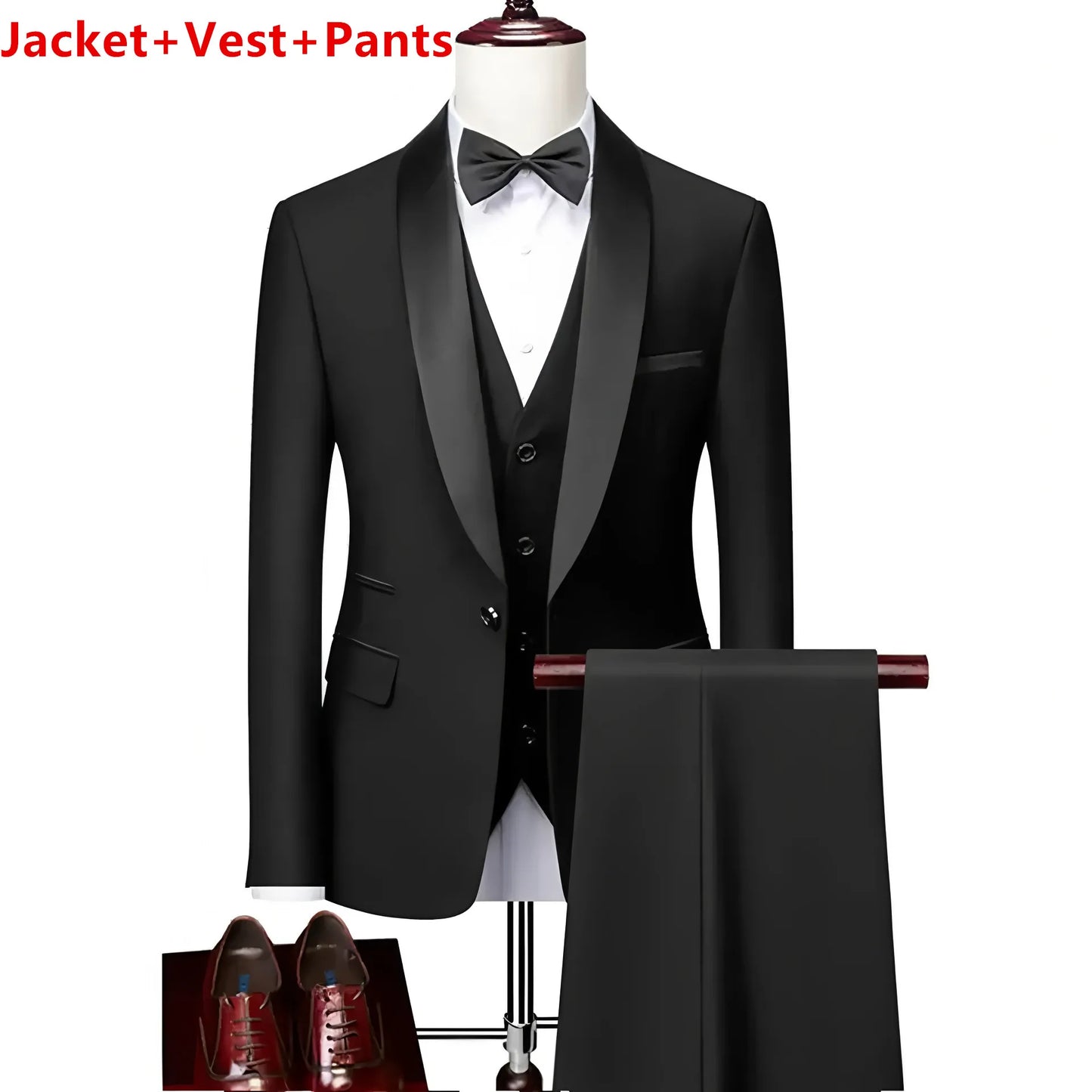 AMEHE Men’s Luxury 3-Piece Business & Formal Suit