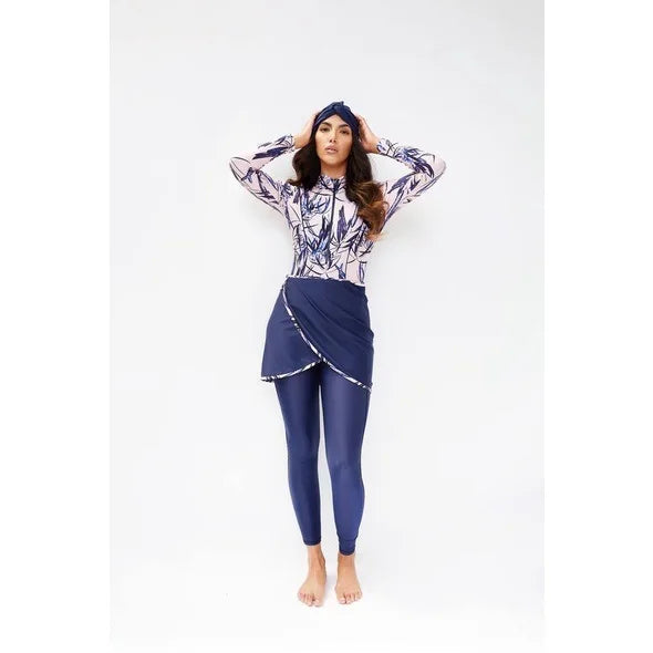 AMEHE Women's Modest Long-Sleeve Burkini Swimwear with Hijab