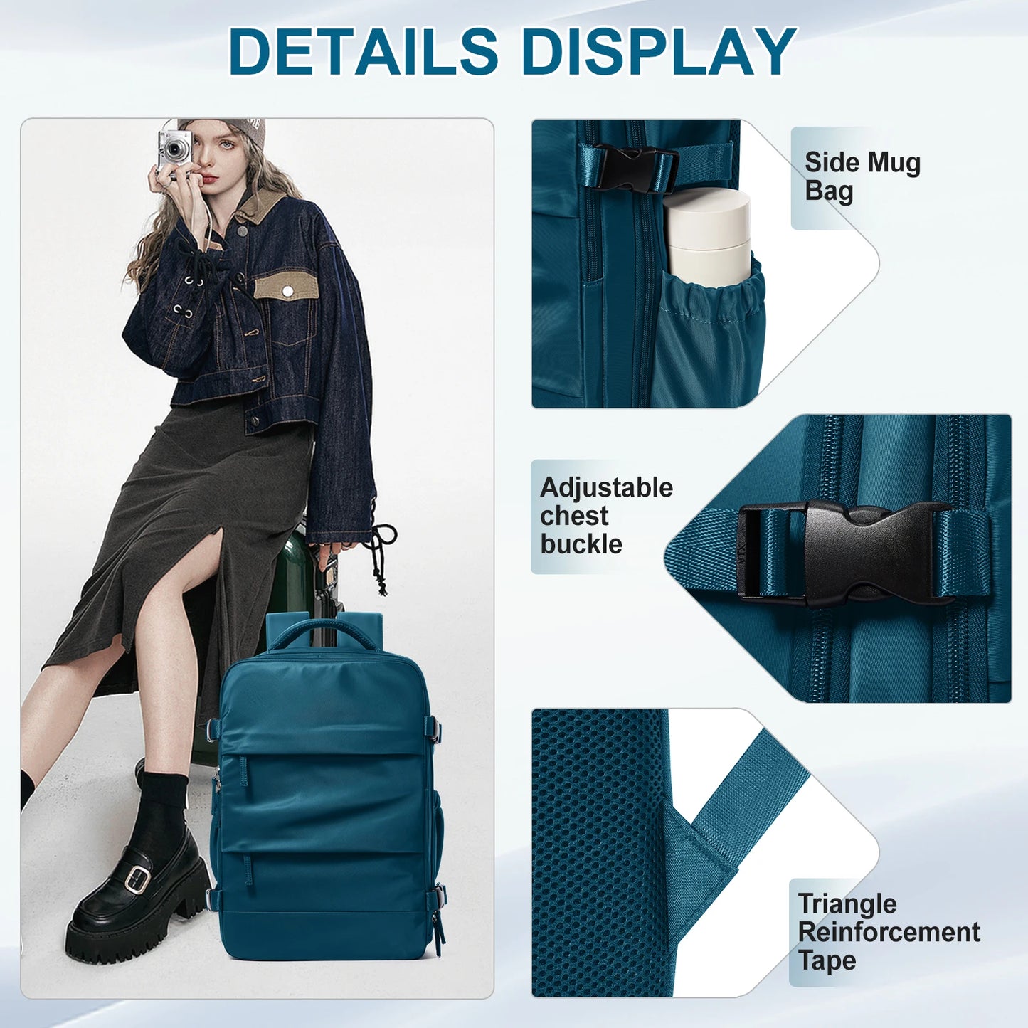Women’s TSA-Approved Travel Laptop Backpack – Carry-On Weekender Bag