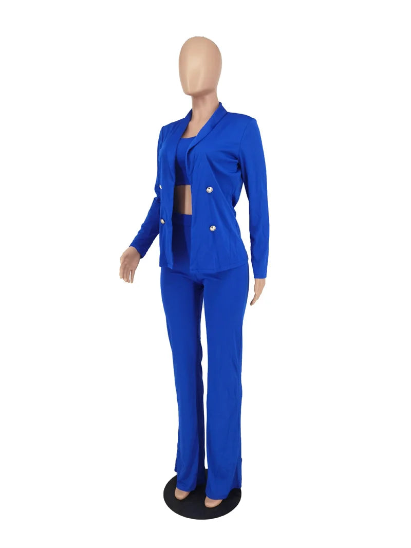 AMEHE Women’s Elegant 3-Piece Office Suit – Blazer & Pants