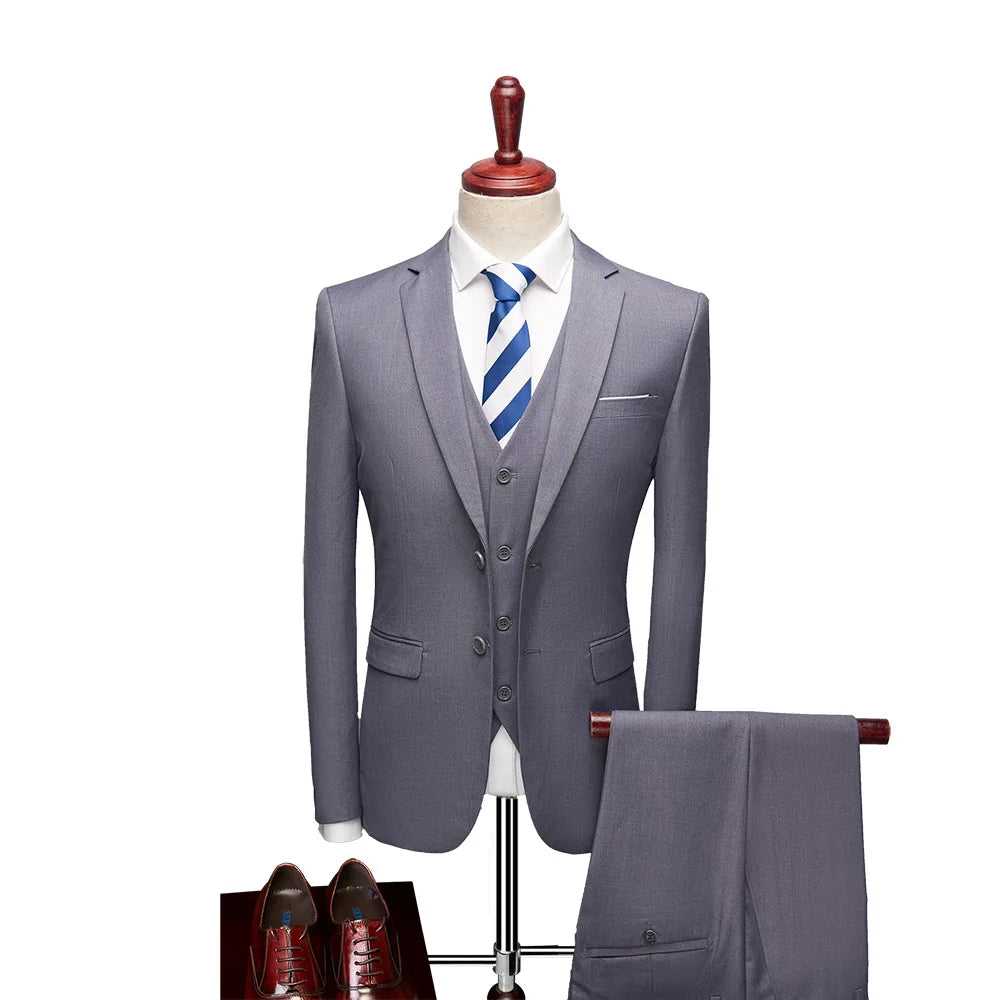 AMEHE Men’s Slim Business Suit Set