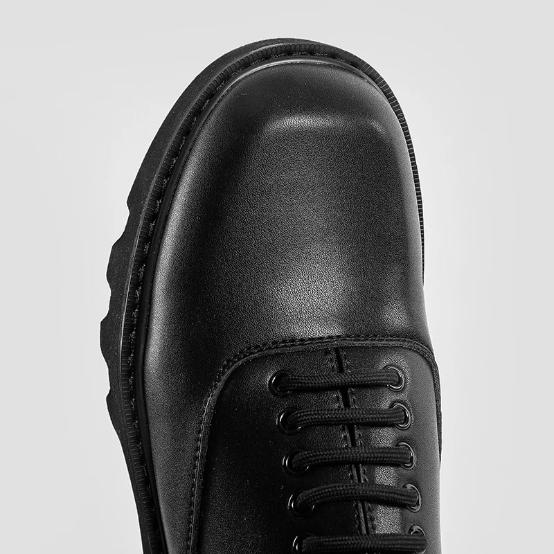 Men’s Summer Business Shoes – Solid Color Leather Low-Tops