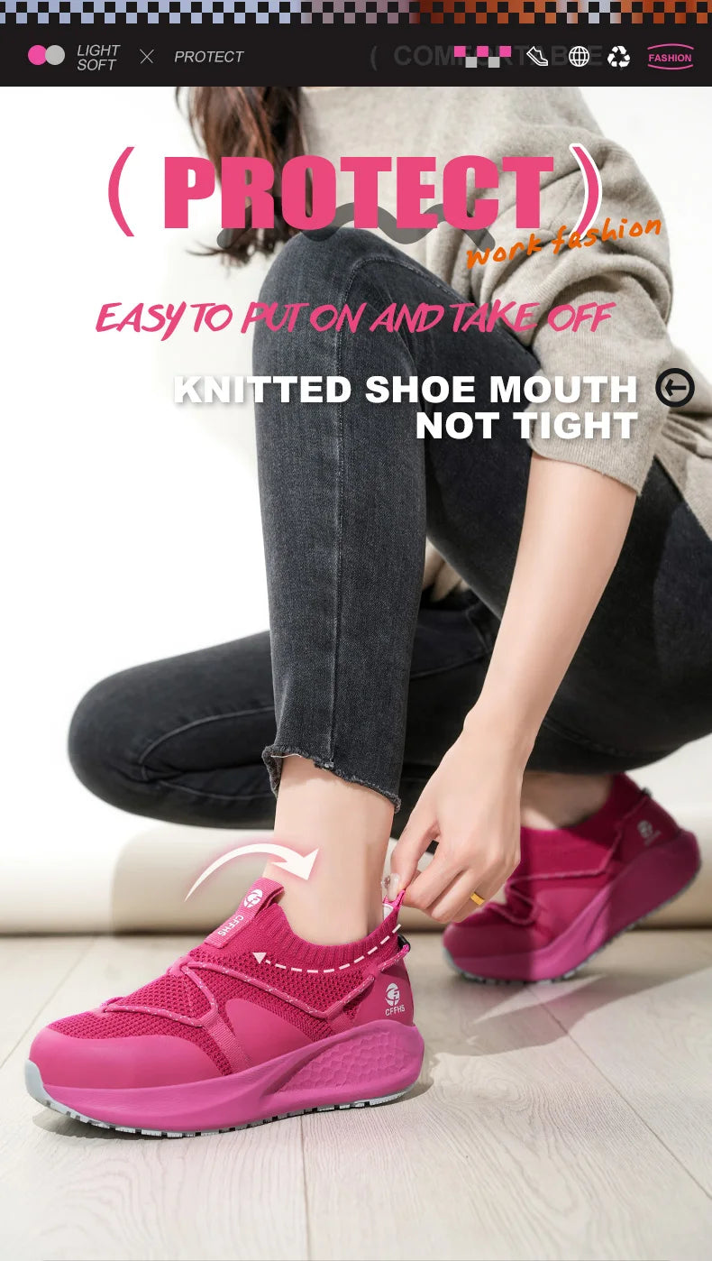 Ladies’ Safety Work Sneakers – Non-Slip, Puncture-Resistant