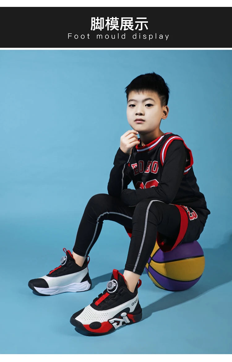 Children’s Youth Basketball Sneakers – Breathable Leather Footwear
