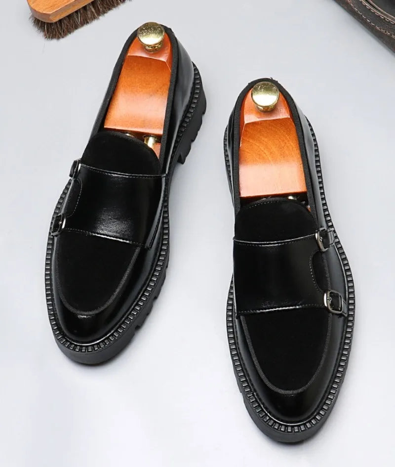 Classic Men’s Patchwork Dress Shoes – Elegant & Stylish