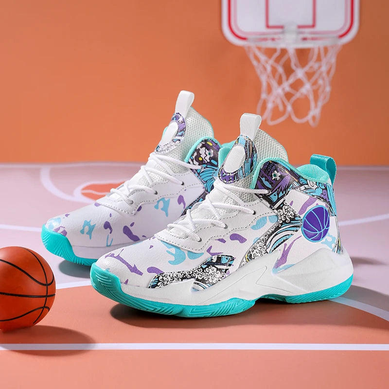 Children’s Basketball Shoes – High-Top, Anti-Slip Trainers