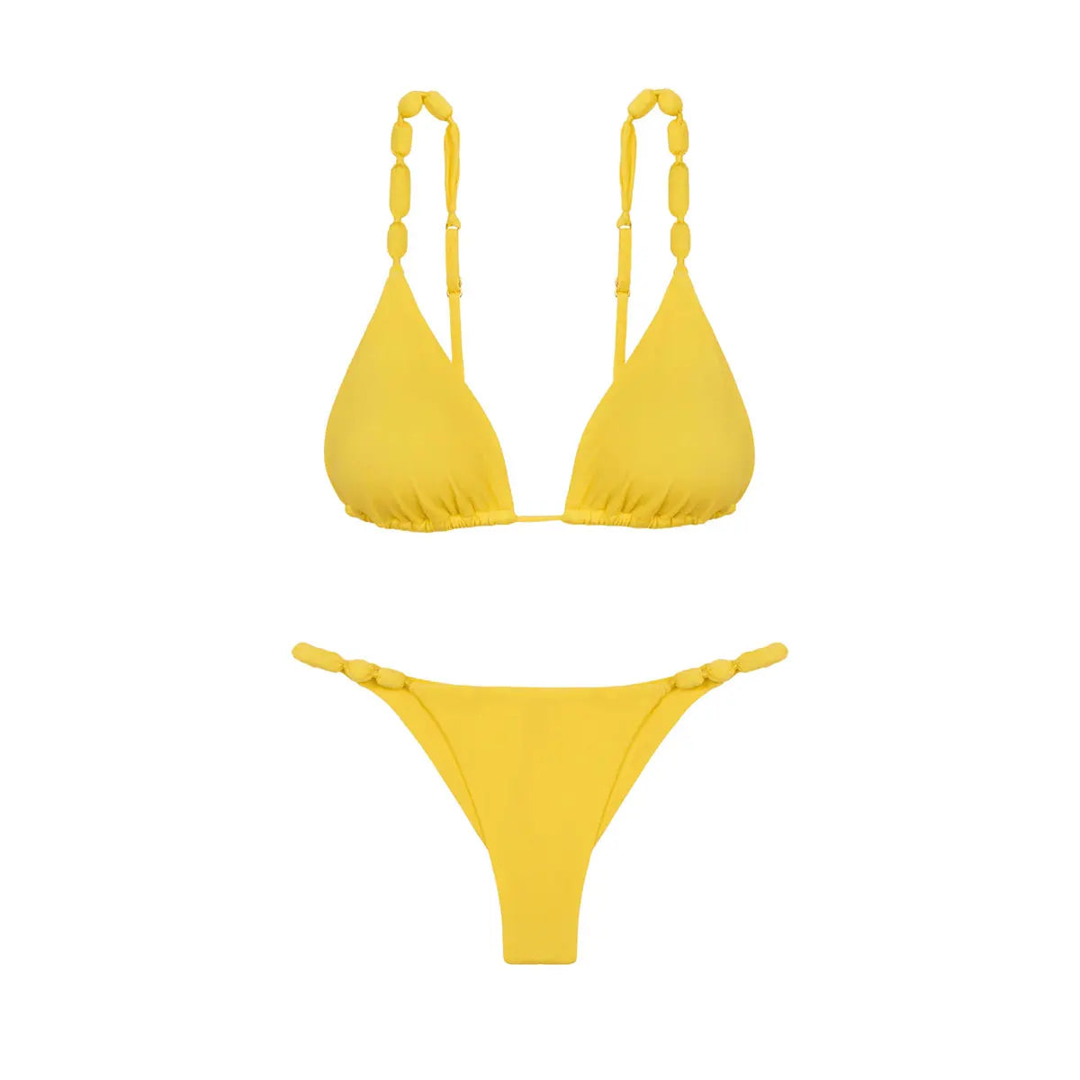 AMEHE Ring Detail Lace-Up Bandeau Two-Piece Bikini Swimsuit