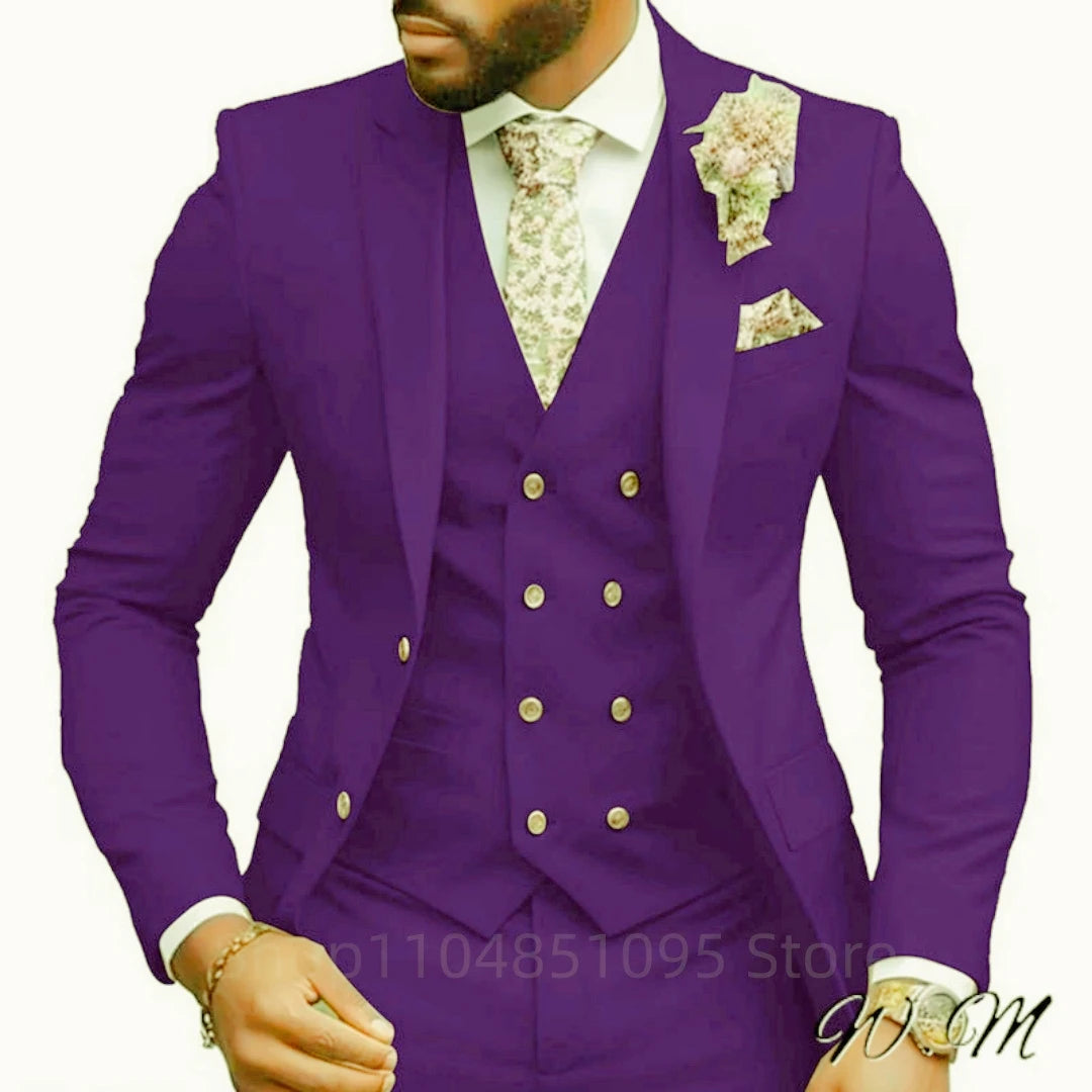 AMEHE Cool high quality 3Pcs Elegant Suits for Men