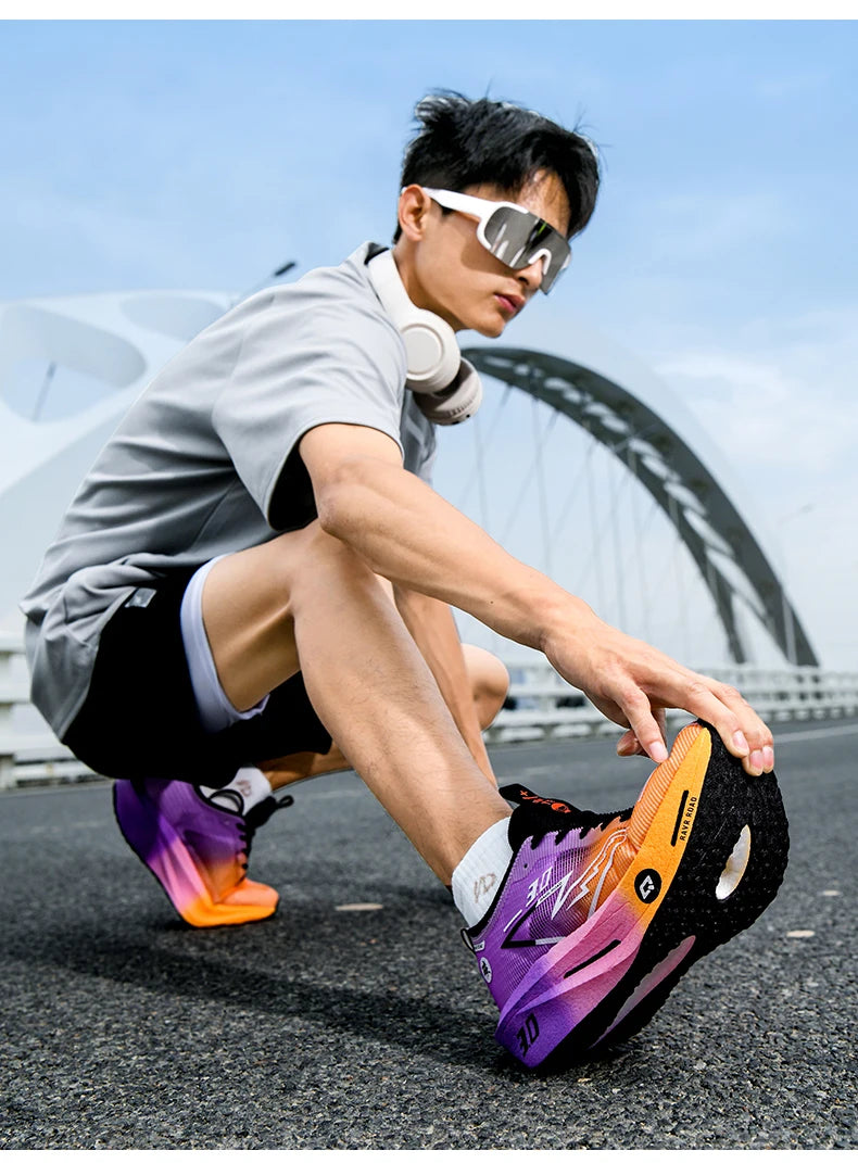 Carbon Plate Running Shoes – Lightweight Breathable Marathon Sneakers for Men & Women, Non-Slip Athletic Training Shoes