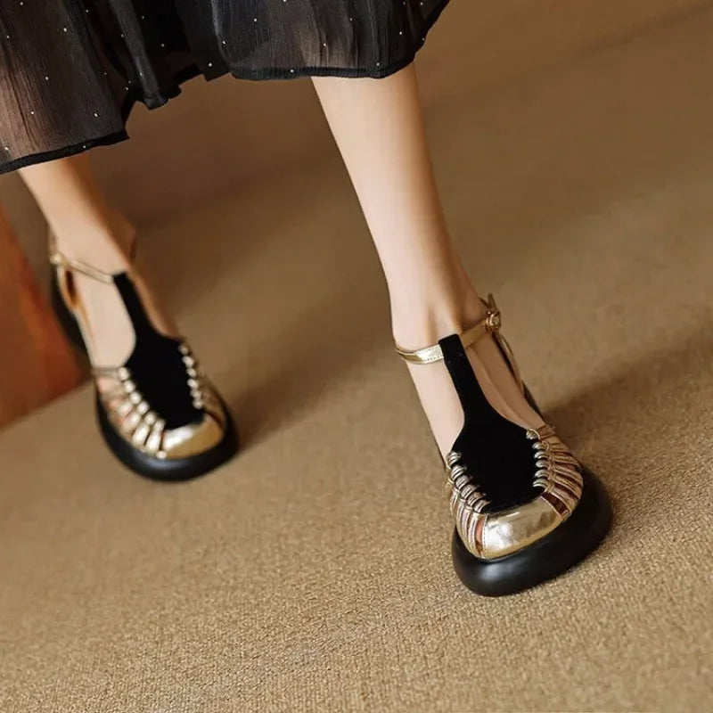 Ladies’ Comfortable Summer Sandals – Trendy Buckle Flats
