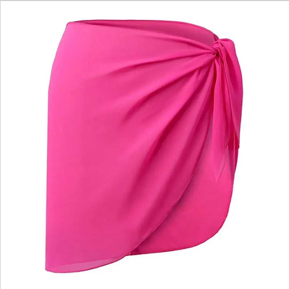 AMEHE Women's Sheer Chiffon Sarong Wrap Beach Cover-Up Skirt