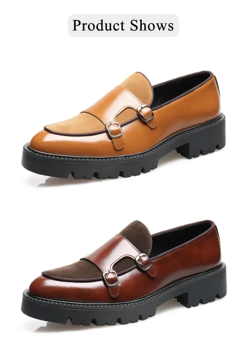 Classic Men’s Patchwork Dress Shoes – Elegant & Stylish