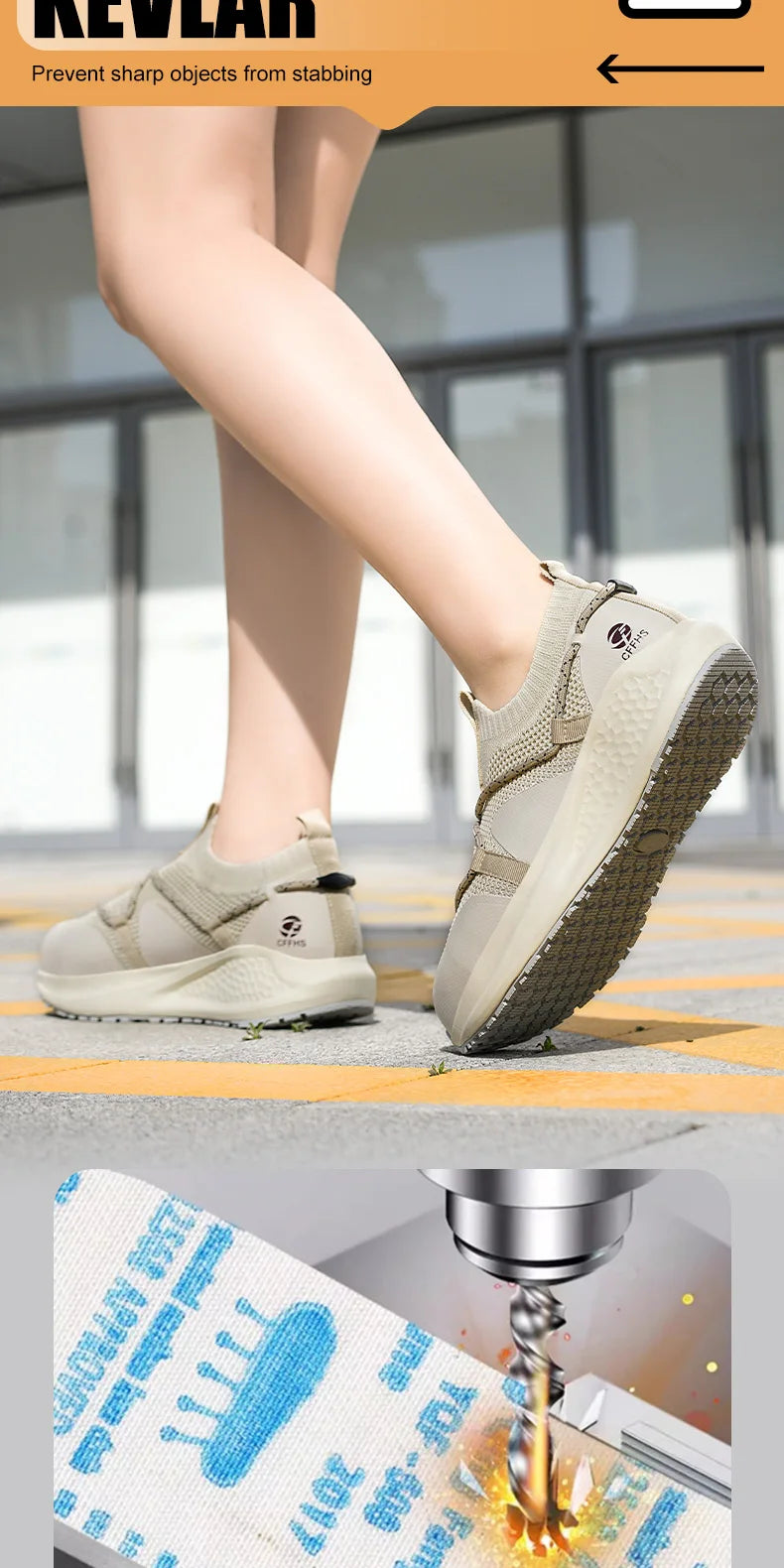 Platform Steel Toe Safety Shoes – Comfortable Work Sneakers