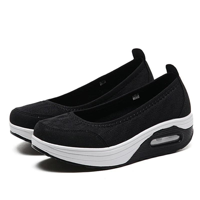 Ladies’ Wedge Platform Sneakers – Big Size Comfortable Shoes