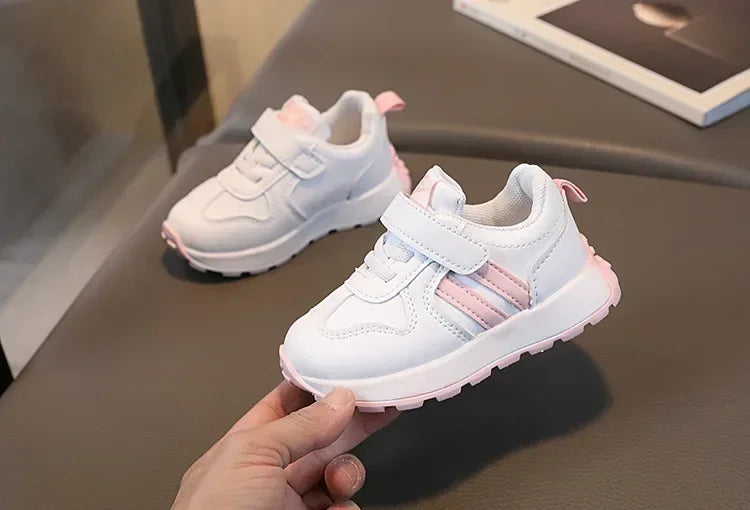 Kids’ Casual Running Shoes – Soft Sole, Hook & Loop, Breathable Sneakers