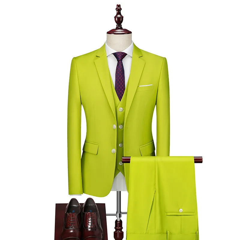AMEHE Men’s Slim Business Suit Set