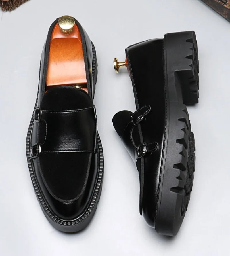 Classic Men’s Patchwork Dress Shoes – Elegant & Stylish