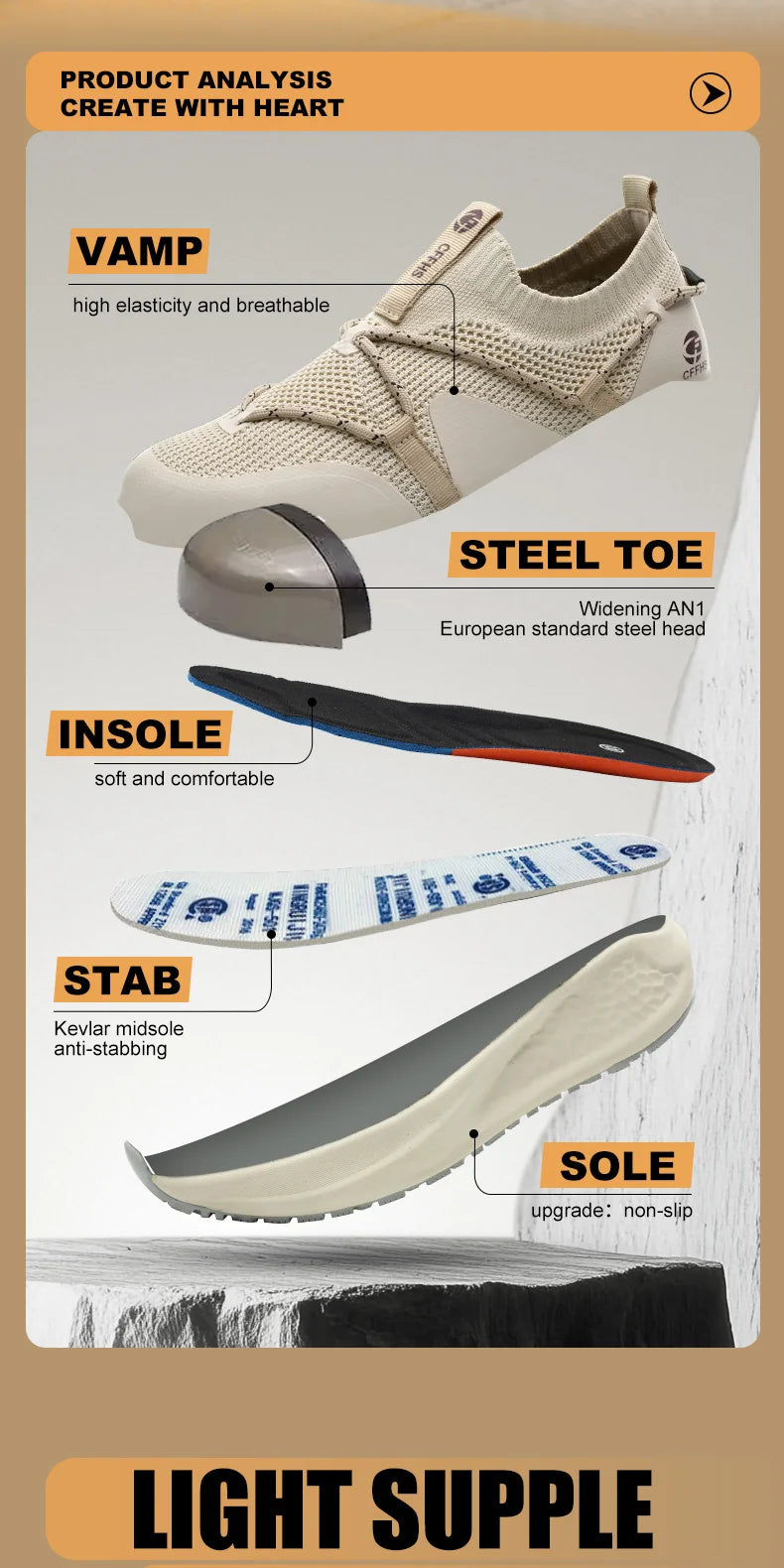 Platform Steel Toe Safety Shoes – Comfortable Work Sneakers