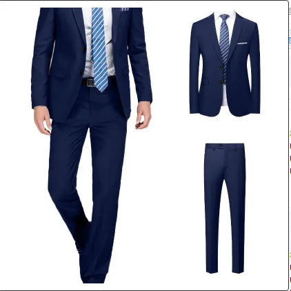 AMEHE Men’s Slim 2-Piece Formal Suit – Spring to Winter