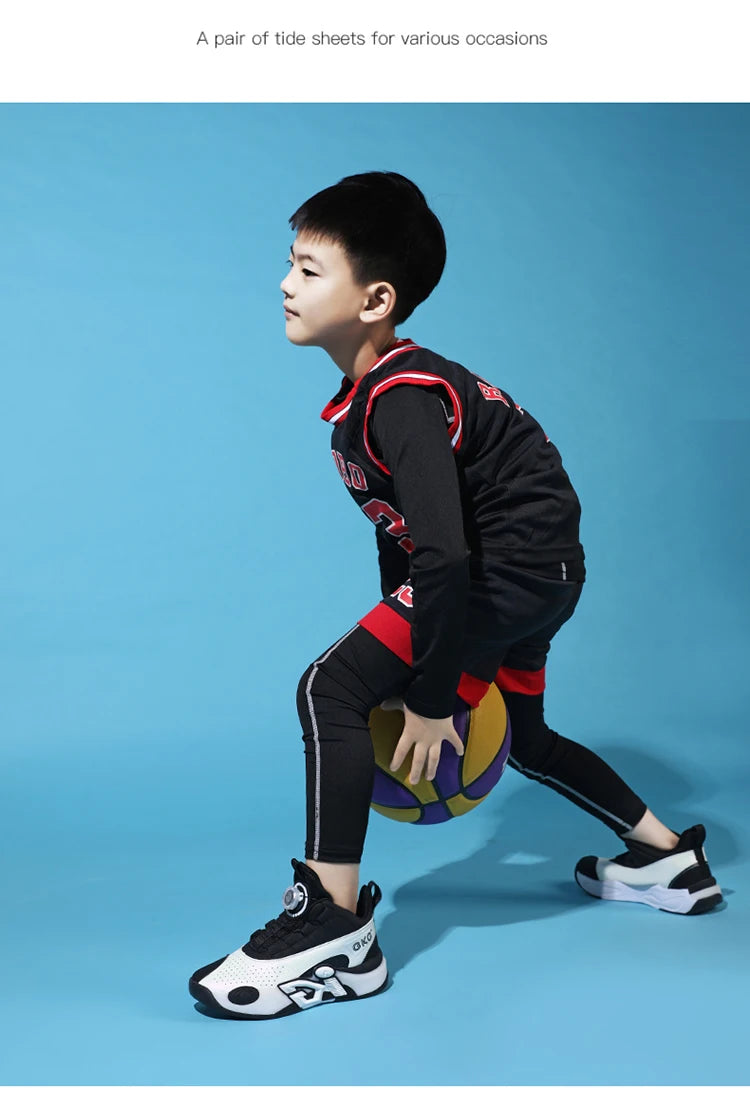 Children’s Youth Basketball Sneakers – Breathable Leather Footwear