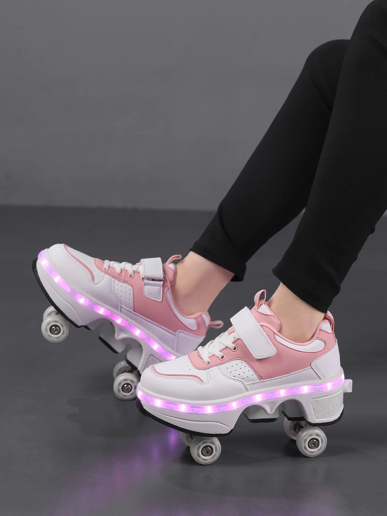 Kids Light-Up Roller Shoes – Automatic Bouncing Wheel Sneakers for Walking, Sports & Outdoor Play