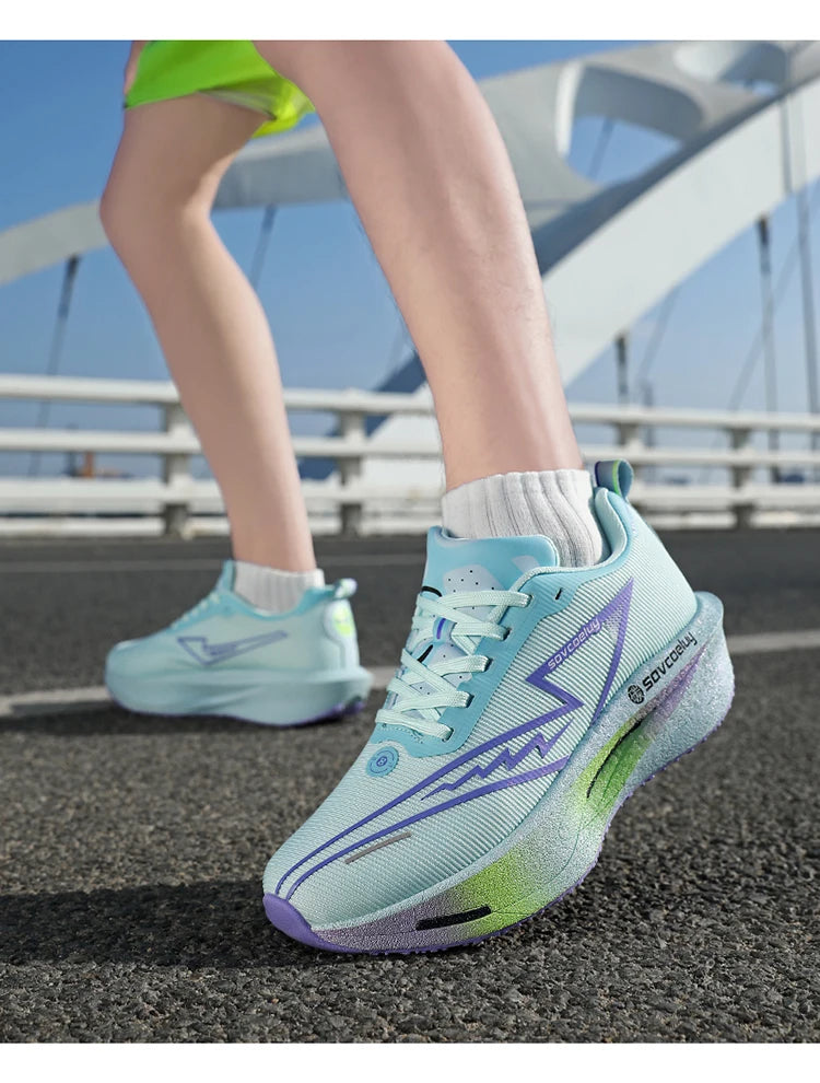 Carbon Plate Running Shoes – Lightweight Breathable Marathon Sneakers for Men & Women, Athletic Non-Slip Training Shoes
