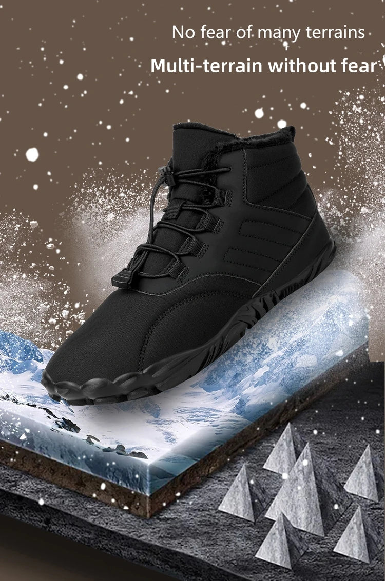Winter Barefoot Shoes – Waterproof Non-Slip Outdoor Sneakers for Men & Women