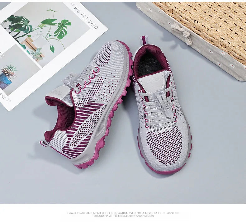 Women’s Platform Lace-Up Sneakers – Casual Running & Vulcanized Shoes