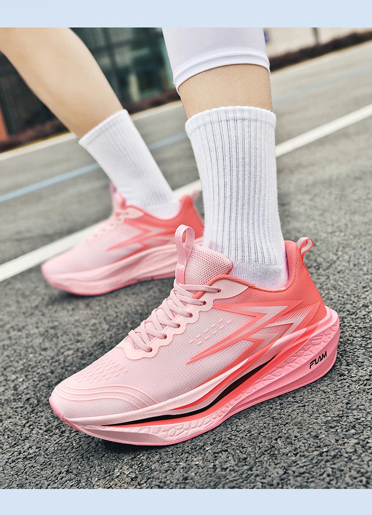 Carbon Plate Running Shoes – Marathon Athletic Sneakers for Men & Women, Lightweight Breathable Sports & Walking Shoes