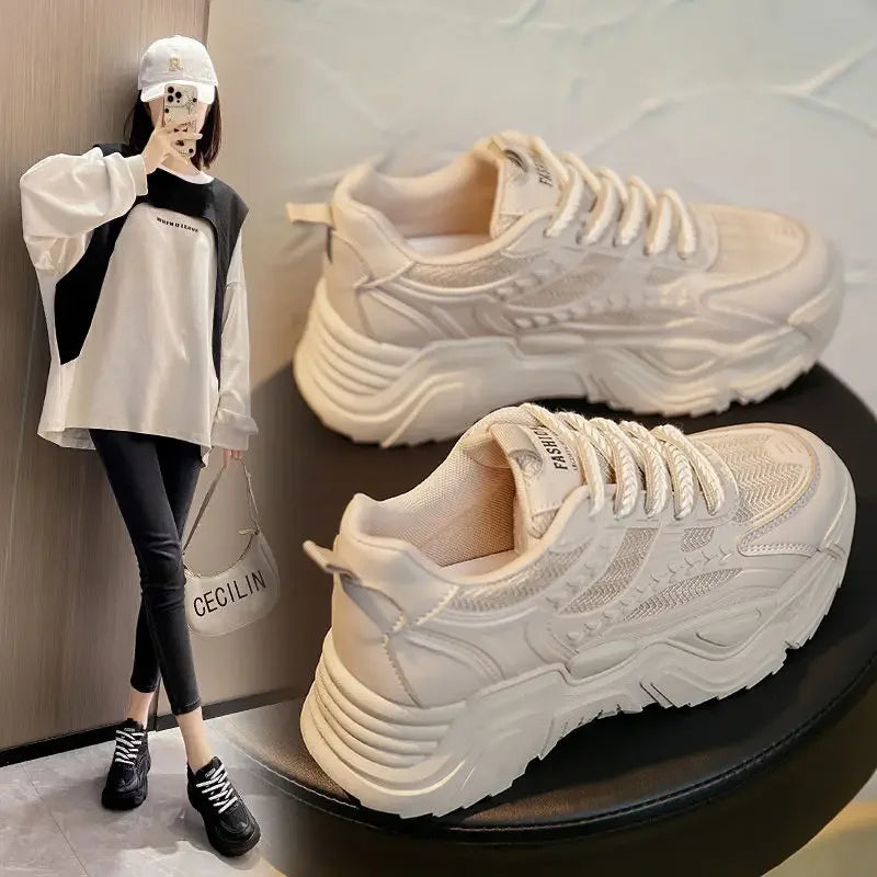 Ladies’ Designer Sports Sneakers – High Platform Footwear