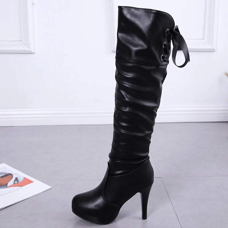 Ladies’ Autumn Boots – Soft Leather, Red Sole Luxury