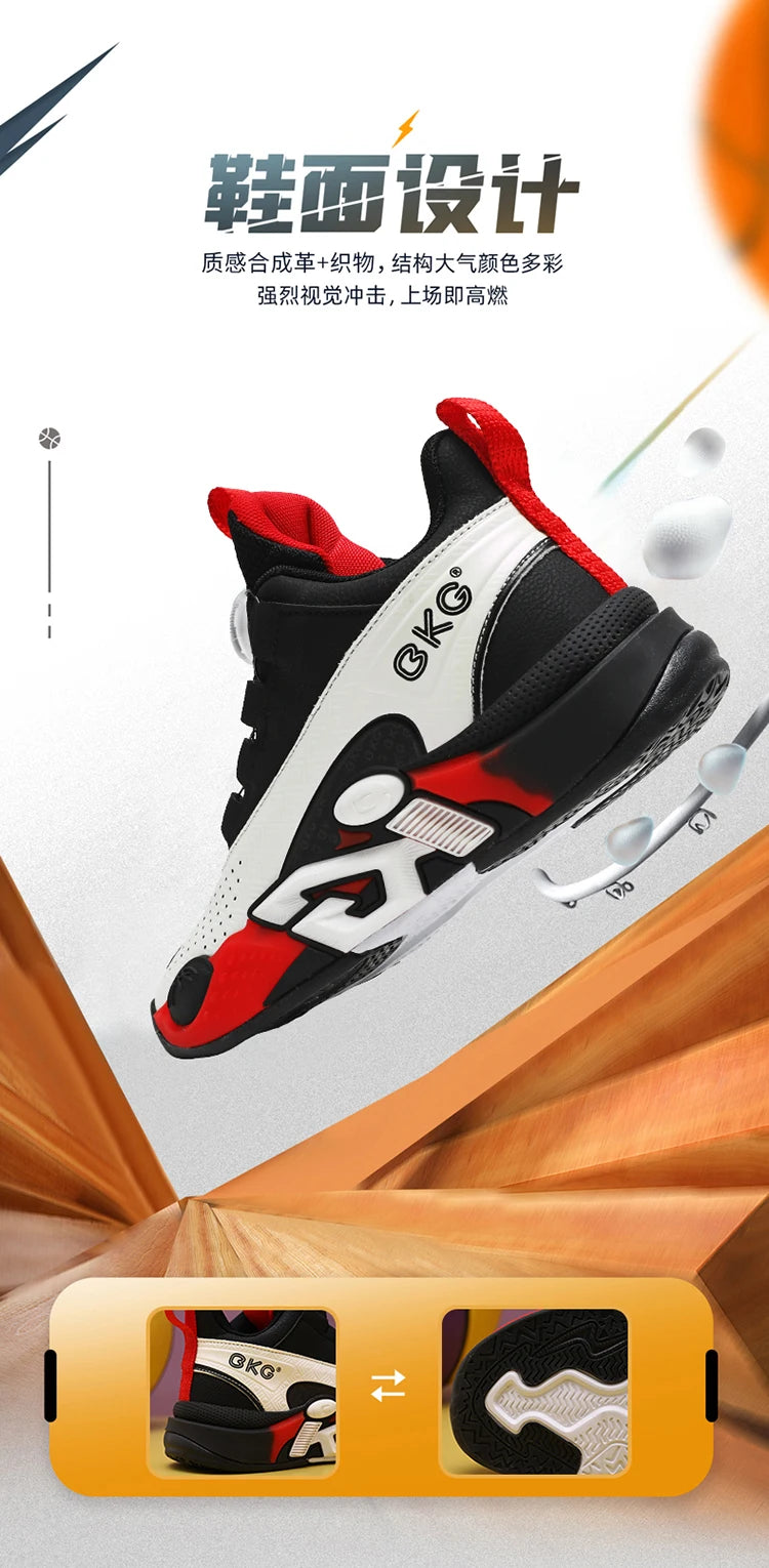 Children’s Youth Basketball Sneakers – Breathable Leather Footwear