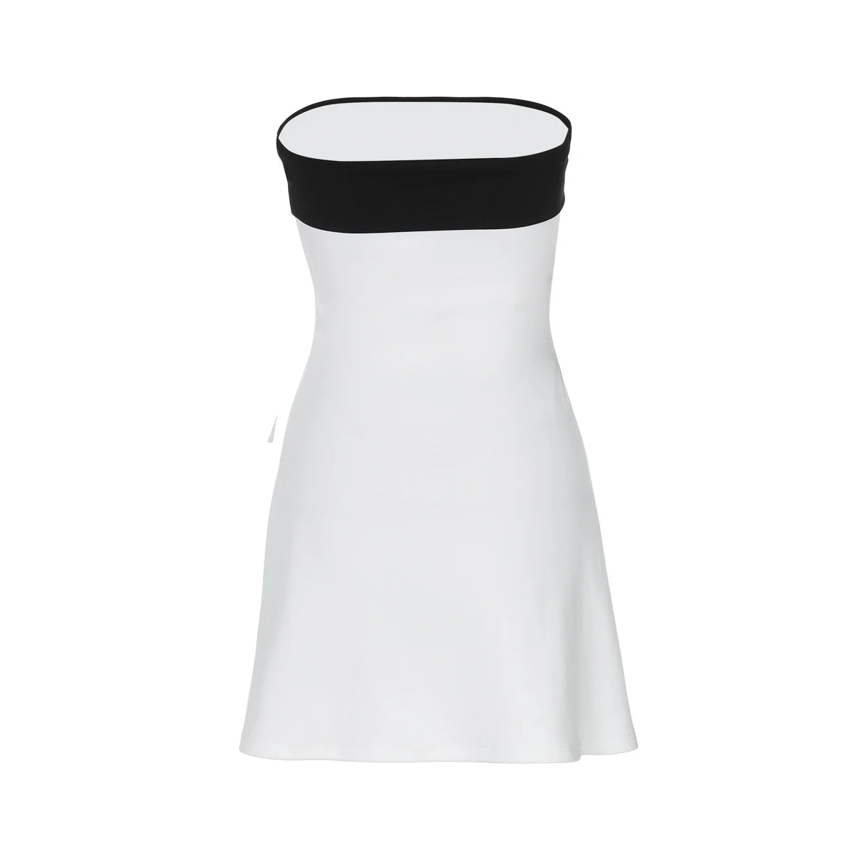 AMEHE Women's Color Block Strapless Patchwork Bodycon Mini Dress