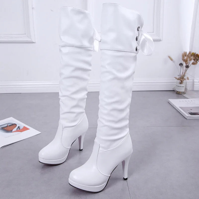 Ladies’ Autumn Boots – Soft Leather, Red Sole Luxury