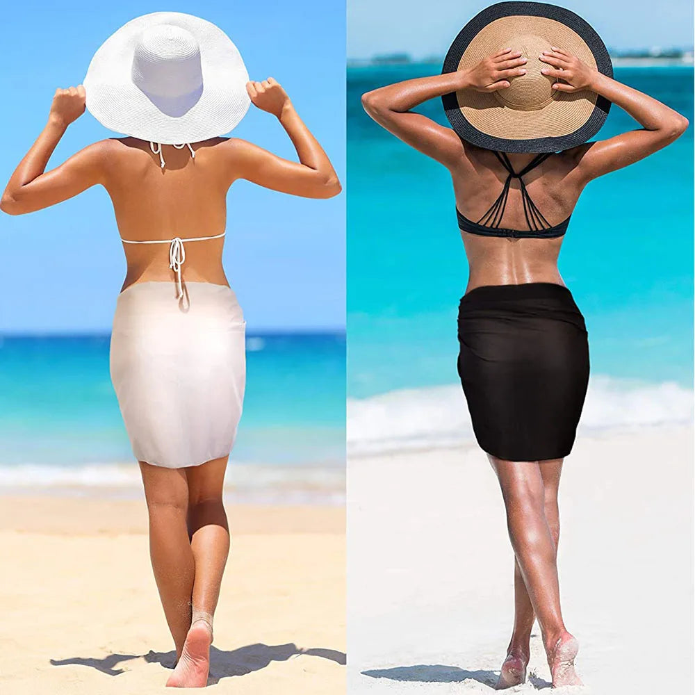 AMEHE Women's Sheer Chiffon Sarong Bikini Cover-Up Skirt