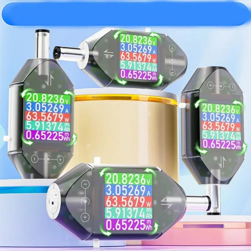 Digital Battery Tester Meter – Real-Time Current & Power Monitor with Rotatable Color Display