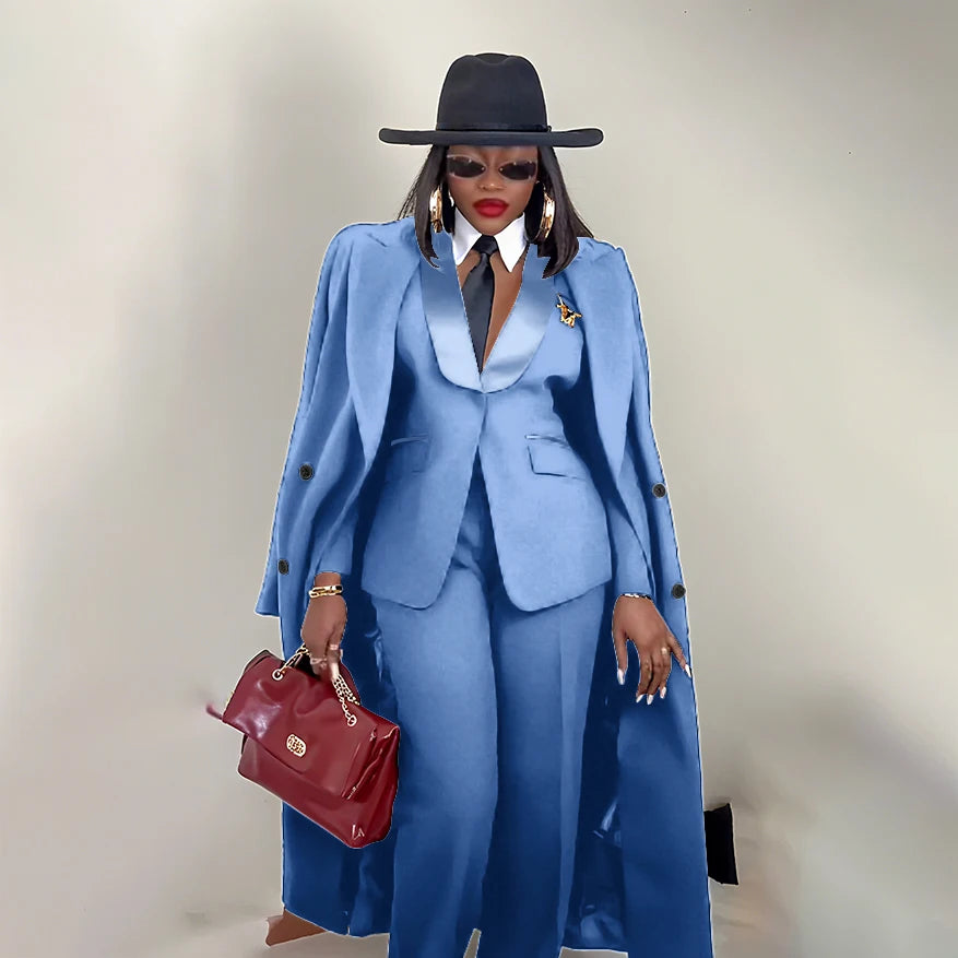 AMEHE Women’s 3-Piece Pantsuit – Office, Banquet & Formal Wear